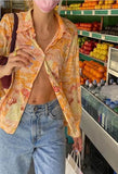 Printed Long Sleeve Blouse- Outfit