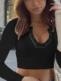 Long Sleeve Ribbed Crop Top- Outfit