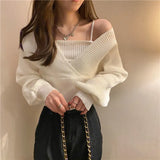 Women Knitting Elegant Solid All Match Ladies Casual Korean Style Daily Loose Design Spring Fashion Popular