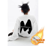 Women Letter Printing Sweatshirts Oversize Long Sleeve O Neck Loose Pullovers Female Tops Autumn