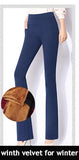 Office skinny Women Pants Trousers Zipper High Waist Pocket Flare pants formal OL Office Career Capris Work Wear