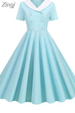 Women Elegant Vintage Midi Dress Sexy Solid Patchwork A-line Vestidos Party dress Robe