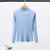 Solid Color Bottoming Sweater Women Fashion Simple Long Sleeve Slim Knit Sweater Pullover Female 2021 Spring