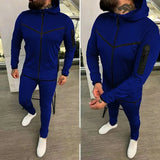 Spring Men's Zipper Hoodie Coat + Long Pants 2pc Set High Quality Casual Sweatpants Outfit Fashion Solid Slim Men