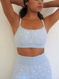 Women Spring Summer Outfit Sets Long Sleeve V Neck Floral Tops + Elastic Band Button Shorts Harajuku Retro Pjs