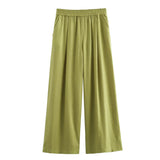 Women's INS Exploding Loose Linen Shirts Tight Straight Pants Set