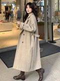 Color Double-sided Woolen Coat For Women's Mid Length 2023 Korean Autumn/Winter New High-end Woolen