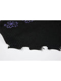 Women's Patchwork Sweater Knitted Vests Loose Casual Female Hip Hop Gothic Streetwear Harajuku Vintage Trendy Asymmetry