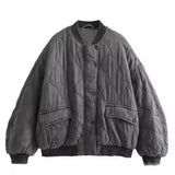 / Winter 2025 New Women's Washed Cotton Jacket Loose Pocket Pilot