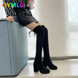 autumn winter new over-the-knee boots, women's thick-heeled thin boots, high-heeled high-heeled elastic boots, long