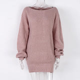 Long Sleeve Shoulder Casual Loose Knitted