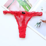 2XL Plus Size Women's G String Ruffled Underwear Panties Bow Sexy Lingerie Thongs Lace T-back Seamless Ruffles