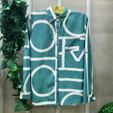 Down Collar Print Shirts Women Fashion Clothes Spring Office Lady Blouse Button Pocket Long Sleeve Tops Mujer