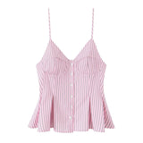 Buckle Swing 2025 Wide Short Female Vest Open Back Sexy Sling Skirt V-Neck