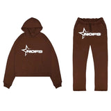 Y2K Harajuku Hip Hop Nofs Pattern Slim Hooded Sweater Men Gothic Casual Fashion Sports Suit For Men And Women For