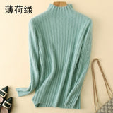 100% Mink Cashmere Knitted Pullover Women's Sweater Jumper Super Warm Female Soft Elasticity Slim Sweater Full