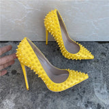 design yellow 8cm 10cm 12cm heels party shoe work sexy wedding plus size pointed toe daily wear lady pumps MD042