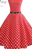 Print Summer Dress Women Vintage Elegant Swing Rockabilly Party Dresses Casual Midi
