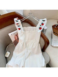 White Dress Summer Elegant Vintage Kawaii Sleeveless Midi Dress Sexy Flower Print Square Collar Sundress Party