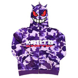 New Y2K Hoodie Hip Hop Camouflage Print Oversized Zipper Hooded Sweatshirt Harajuku Street Punk Rock Jacket Tops