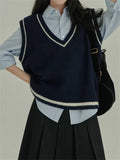 With College Girl Autumn New Retro Temperament Comfortable V-Necked Waistge