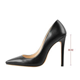 Onlymaker Women's Pointed Toe 8CM High Heel Slip On Stiletto Pumps Large Size Red Black White Pink Basic Chic