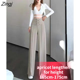 summer high waist Women's wide leg Capris pants for women office bandage baggy straight pants woman trousers