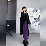 Elegant High Waist Split New Chic Unique Beautiful Knitted Sweater Dress Women Autumn Winter Sweater Outer Dresses