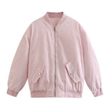 Simple Basic Zip Up Bomber JacketOutfit