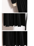 Warm Knitted Sweater Dresses For Women Office Ladies Elegant High Quality High Waist Patchwork Knitwears Dresses