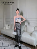 Vintage Black Lace Long Midi Skirts For Women High Waist See Through A Line Bodycon Ladies Skirt High Fashion