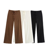 Women's Clothing 2025 Autumn New Texture Vest Top + Straight Trousers