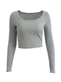 basic long sleeve knit crop