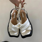 design fluorescent color thick-soled platform sandals women's 2022 summer new one-word buckled open-toed shoes