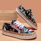 Mujer 2022 Lace Up Print Flats Women Non Slip Fashion Casual Shoes Women Plus Size platform Shoes Zapatos