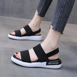 Women Shoes 2022 Summer Platform Elastic Band Casual Sandals Woman Open Toe Beach Sandals Socofy Sports Sandals Sandalias