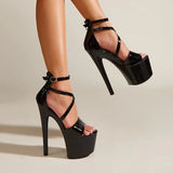Zingj New Fashion Model T Stage Pole Dancing 17CM Hate Sky High Sandals High Heels Women's Shoes-Outfit