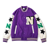 Hop Baseball Jacket Man Coat Smiley Letter B Embroidery Patchwork Oversized Streetwear Bomber Varsity Fashion Street