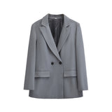 Women's Fashion Temperament Loose Double-Dbutle Blazer