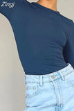 Women Long Sleeve T-Shirts Spring Autumn Slim Fit Casual Pullovers Female Streetwear Base Tees Tops with Thumb