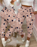 Styles Spring Summer Fashion Solid And Print Shirring Waist Pocket Design Casual Long Cargo Pants Sportswear Women's