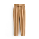 2025 New 褶皱 Multi-Colored Harun Pants Casual Solid-Colored Small-Footed Women's Trousers