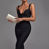 Dress 2022 New Women's Black Bodycon Dress Elegant Sexy Evening Club Party Dress High Quality Summer Outfits