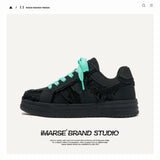 Shoes Destruction Series Black Samurai National Trendy Street Shoes Mint Manbo Bread Shoes Men And Women's Low-Top