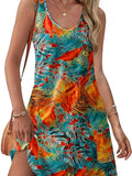 Summer Beach Loose V-Neck Sleeveless Pocket Dress