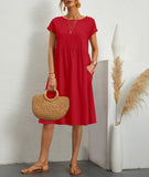 Fashionable Summer Elegant Cotton Linen A-