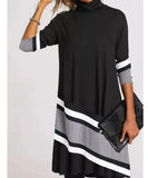 Fashion Printed Collar Long Sleeves Loose