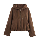 Women's 2025 Explosion ZA Loose-Fitting Velvet Effect Jacket