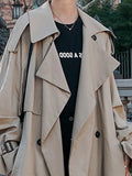 Spring Autumn Extra Long Flowy Oversized Casual Trench Coat for Women Belt Double Breasted Loose Korean Fashion