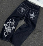 Heavy Industry Multi-Pocket Washed Cargo Pants Women Y2K Vintage Streetwear High-Rise Loose Oversized Straight-Leg